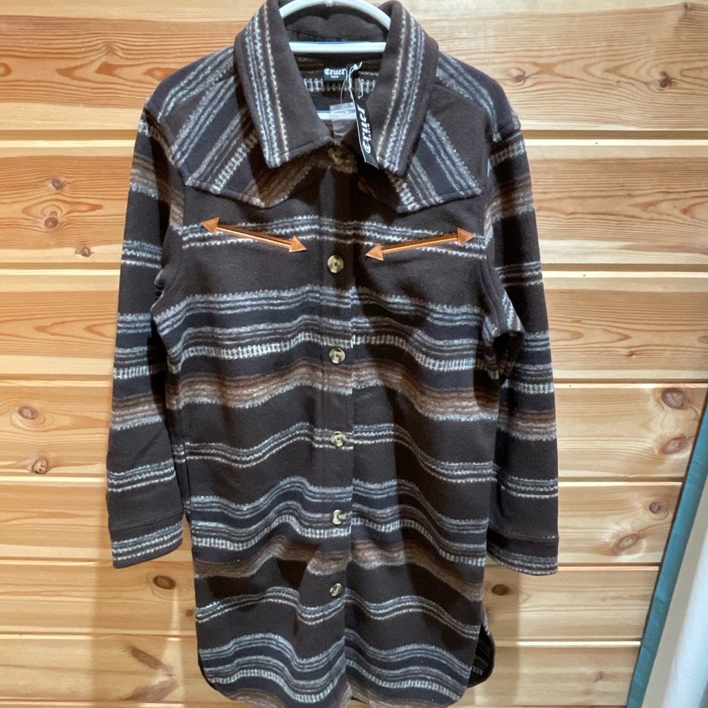 Cruel Girl Women’s Brown And White Long Jacket